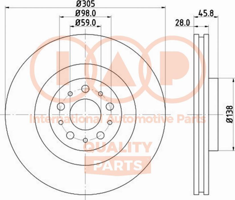 IAP QUALITY PARTS 709-08051 - Тормозной диск autospares.lv