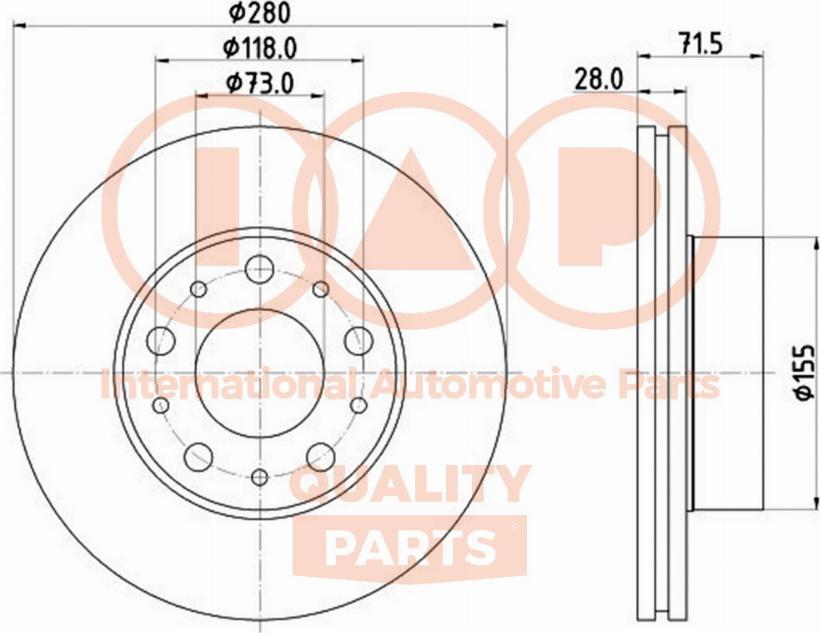 IAP QUALITY PARTS 709-08033 - Тормозной диск autospares.lv