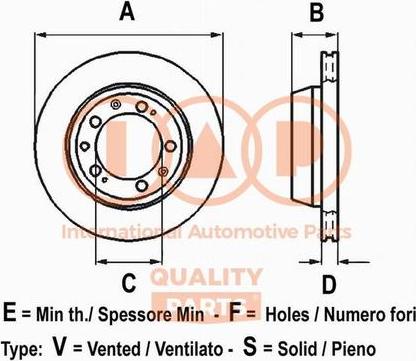 IAP QUALITY PARTS 709-13102G - Тормозной диск autospares.lv