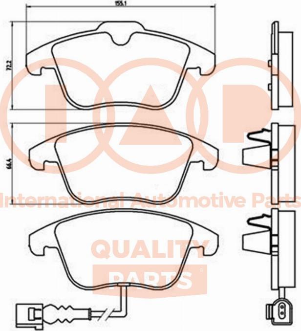 IAP QUALITY PARTS 704-50030 - Тормозные колодки, дисковые, комплект autospares.lv