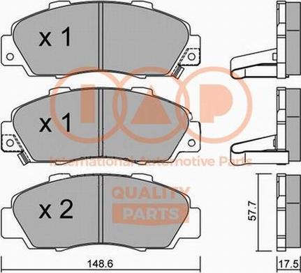 IAP QUALITY PARTS 704-06060P - Тормозные колодки, дисковые, комплект autospares.lv