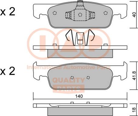 IAP QUALITY PARTS 704-00101P - Тормозные колодки, дисковые, комплект autospares.lv