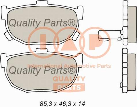 IAP QUALITY PARTS 704-07021 - Тормозные колодки, дисковые, комплект autospares.lv