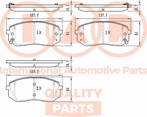 IAP QUALITY PARTS 704-07180 - Тормозные колодки, дисковые, комплект autospares.lv