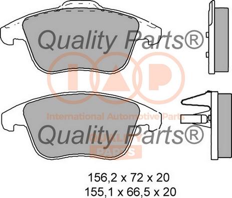 IAP QUALITY PARTS 704-14072 - Тормозные колодки, дисковые, комплект autospares.lv