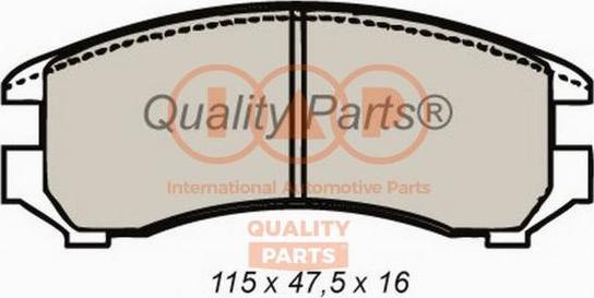 IAP QUALITY PARTS 704-16061 - Тормозные колодки, дисковые, комплект autospares.lv