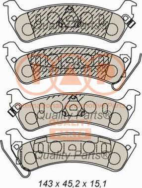 IAP QUALITY PARTS 704-10043 - Тормозные колодки, дисковые, комплект autospares.lv