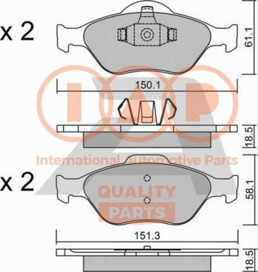 IAP QUALITY PARTS 704-11028P - Тормозные колодки, дисковые, комплект autospares.lv