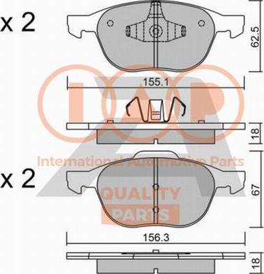 IAP QUALITY PARTS 704-11027P - Тормозные колодки, дисковые, комплект autospares.lv