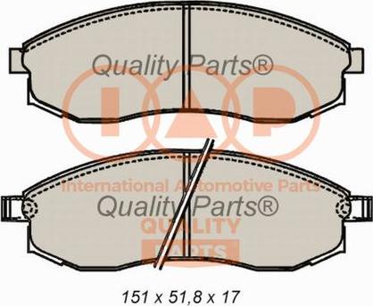 IAP QUALITY PARTS 704-13099X - Тормозные колодки, дисковые, комплект autospares.lv