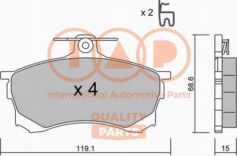 IAP QUALITY PARTS 704-12080P - Тормозные колодки, дисковые, комплект autospares.lv