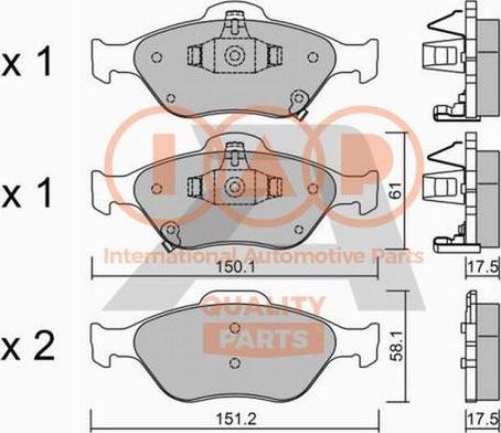 IAP QUALITY PARTS 704-17004P - Тормозные колодки, дисковые, комплект autospares.lv