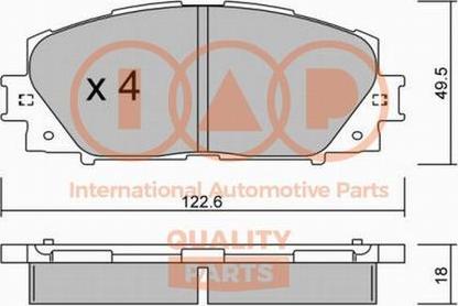 IAP QUALITY PARTS 704-17007P - Тормозные колодки, дисковые, комплект autospares.lv