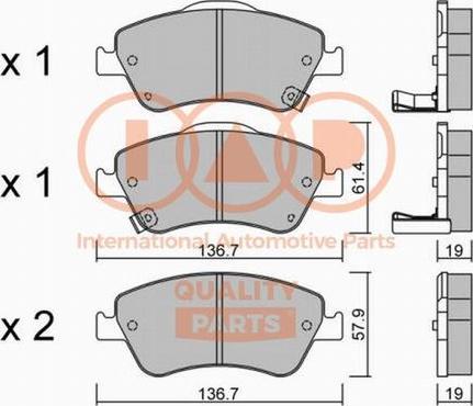 IAP QUALITY PARTS 704-17196P - Тормозные колодки, дисковые, комплект autospares.lv