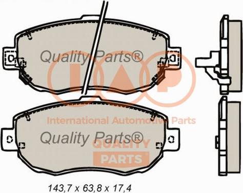 IAP QUALITY PARTS 704-17110 - Тормозные колодки, дисковые, комплект autospares.lv