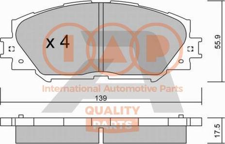 IAP QUALITY PARTS 704-17180P - Тормозные колодки, дисковые, комплект autospares.lv