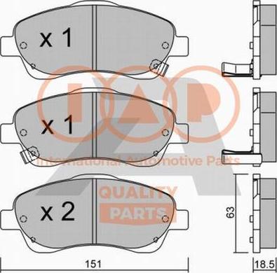 IAP QUALITY PARTS 704-17182P - Тормозные колодки, дисковые, комплект autospares.lv