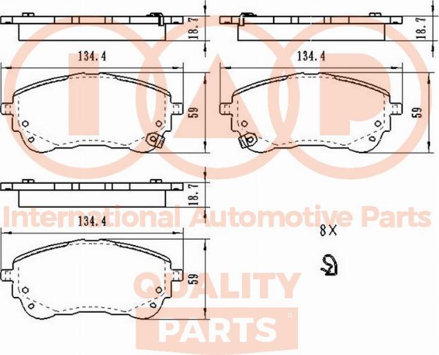 IAP QUALITY PARTS 704-17290 - Тормозные колодки, дисковые, комплект autospares.lv