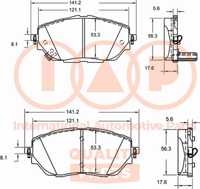 IAP QUALITY PARTS 704-17240 - Тормозные колодки, дисковые, комплект autospares.lv