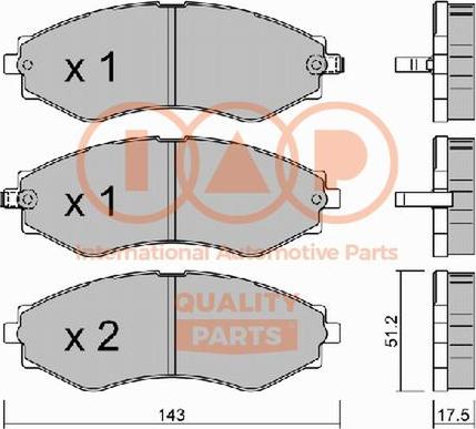 IAP QUALITY PARTS 704-20070P - Тормозные колодки, дисковые, комплект autospares.lv