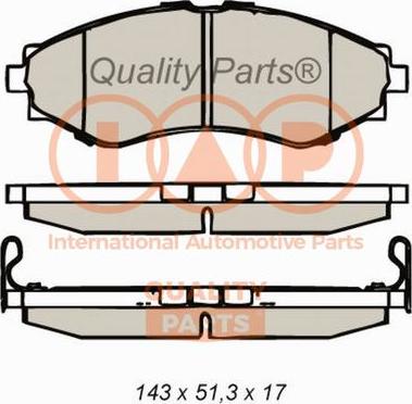 IAP QUALITY PARTS 704-20070 - Тормозные колодки, дисковые, комплект autospares.lv