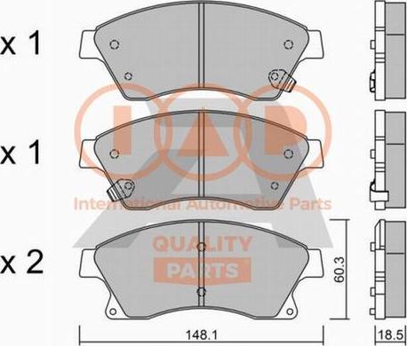 IAP QUALITY PARTS 704-20100P - Тормозные колодки, дисковые, комплект autospares.lv