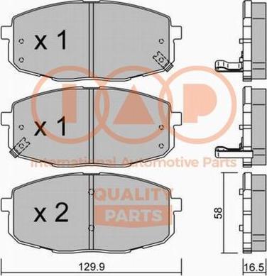 IAP QUALITY PARTS 704-21100P - Тормозные колодки, дисковые, комплект autospares.lv