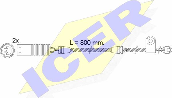 Icer 610499 E C - Сигнализатор, износ тормозных колодок autospares.lv