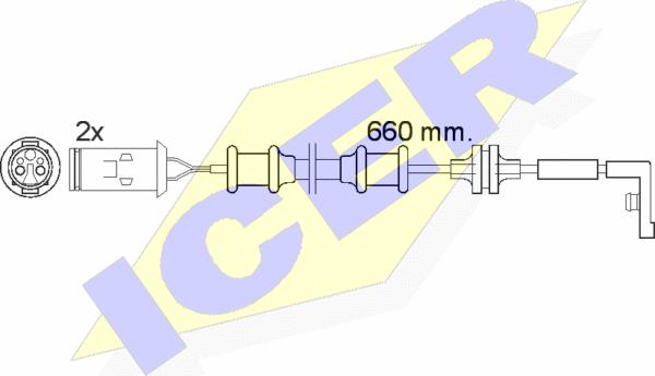 Icer 610447 E C - Сигнализатор, износ тормозных колодок autospares.lv