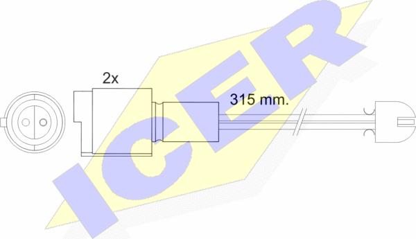 Icer 610455 E C - Сигнализатор, износ тормозных колодок autospares.lv