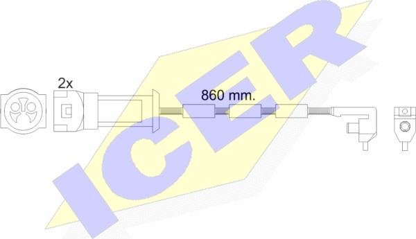 Icer 610450 E C - Сигнализатор, износ тормозных колодок autospares.lv