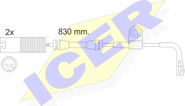 Icer 610458 E C - Сигнализатор, износ тормозных колодок autospares.lv