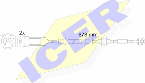 Icer 610452 E C - Сигнализатор, износ тормозных колодок autospares.lv