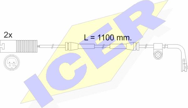 Icer 610457 E C - Сигнализатор, износ тормозных колодок autospares.lv