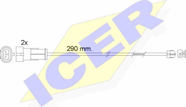 Icer 610468 E C - Сигнализатор, износ тормозных колодок autospares.lv