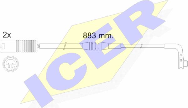 Icer 610480 E C - Сигнализатор, износ тормозных колодок autospares.lv