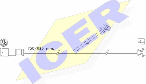 Icer 610435 E C - Сигнализатор, износ тормозных колодок autospares.lv