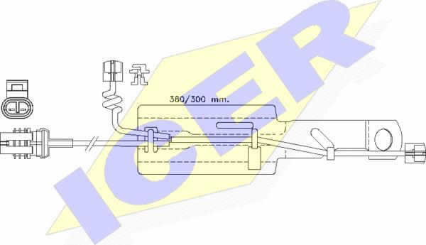 Icer 610433 E C - Сигнализатор, износ тормозных колодок autospares.lv