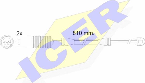 Icer 610425 E C - Сигнализатор, износ тормозных колодок autospares.lv