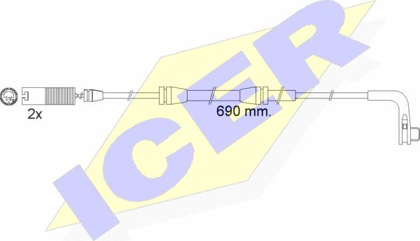 Icer 610479 E C - Сигнализатор, износ тормозных колодок autospares.lv