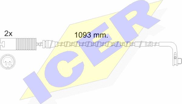 Icer 610475 E C - Сигнализатор, износ тормозных колодок autospares.lv