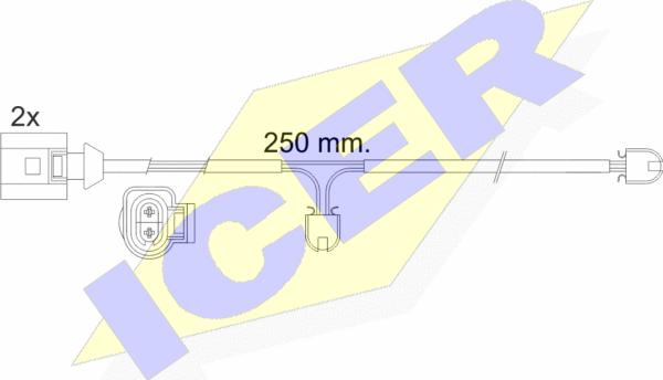 Icer 610477 E C - Сигнализатор, износ тормозных колодок autospares.lv