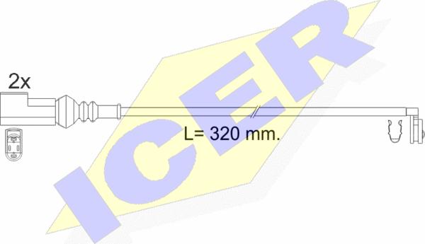 Icer 610592 E C - Сигнализатор, износ тормозных колодок autospares.lv