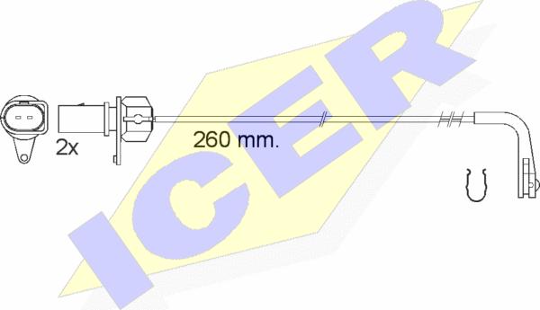 Icer 610545 E C - Сигнализатор, износ тормозных колодок autospares.lv