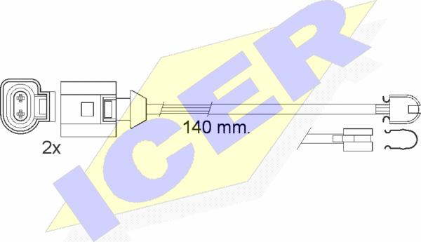 Icer 610547 E C - Сигнализатор, износ тормозных колодок autospares.lv