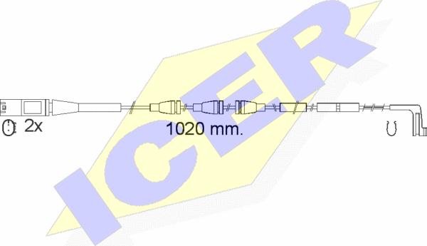 Icer 610555 E C - Сигнализатор, износ тормозных колодок autospares.lv