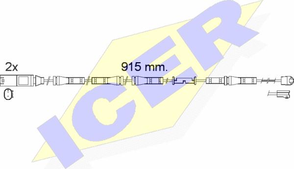 Icer 610557 E C - Сигнализатор, износ тормозных колодок autospares.lv