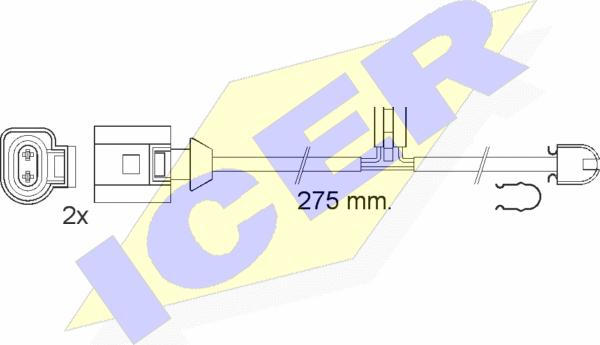 Icer 610565 E C - Сигнализатор, износ тормозных колодок autospares.lv