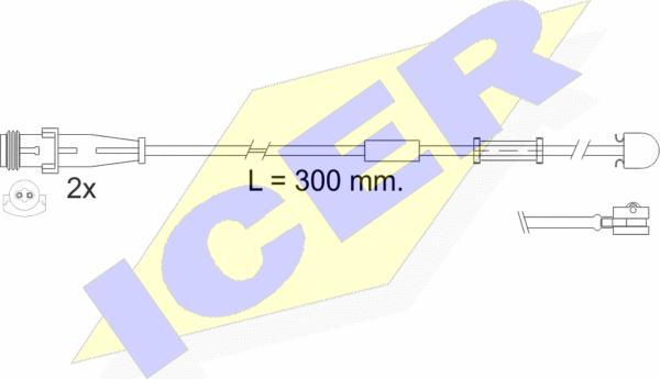 Icer 610504 E C - Сигнализатор, износ тормозных колодок autospares.lv