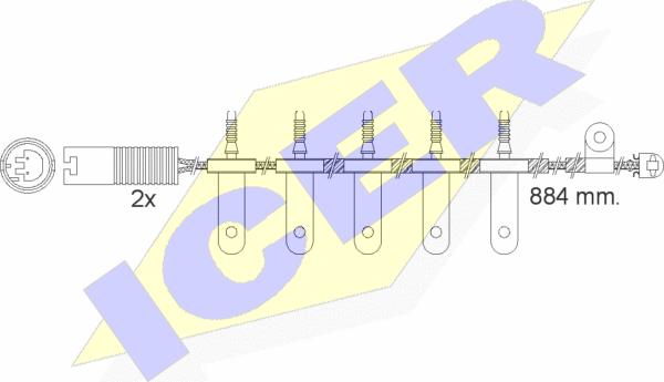 Icer 610500 E C - Сигнализатор, износ тормозных колодок autospares.lv